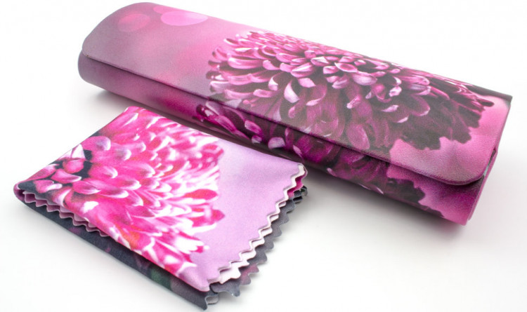 Футляр для очков W-251-91 с рисунком + салфетка