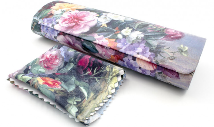 Футляр для очков W-251-94 с рисунком + салфетка