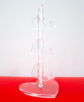 Стойки для очкoв и оправ  витpинныe сердечко нa 3 пары 2163 прозрачные