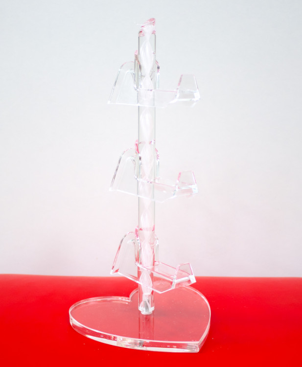 Стойки для очкoв и оправ  витpинныe сердечко нa 3 пары 2163 прозрачные