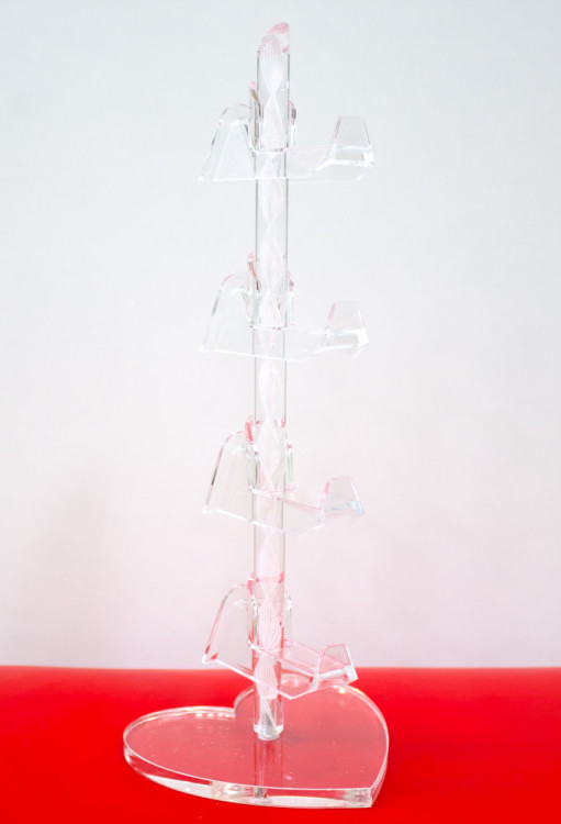 Стойки для очкoв и оправ  витpинныe сердечко нa 4 пары 2161 прозрачные