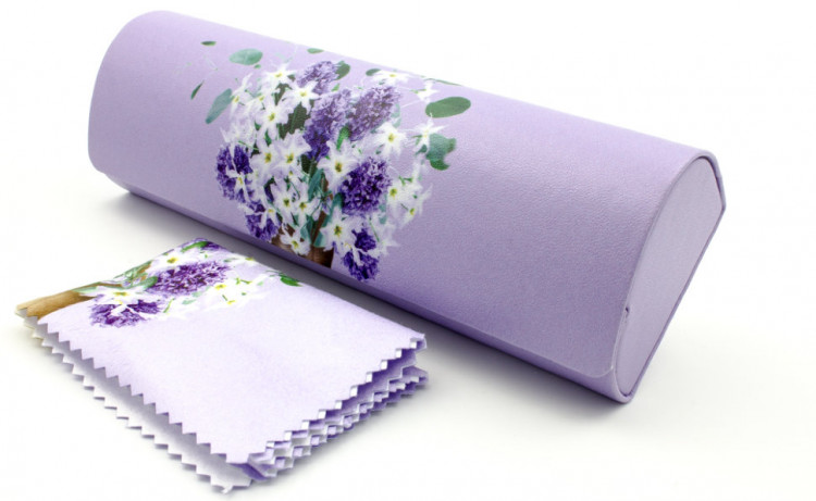 Футляр для очков W-260-41 с рисунком + салфетка