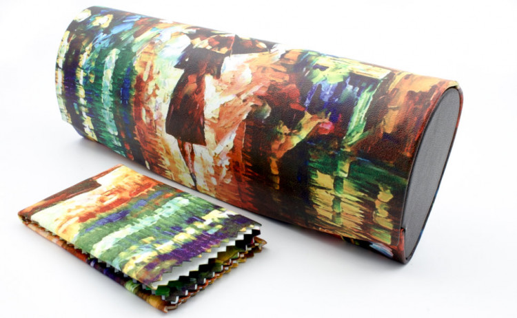 Футляр для очков W-290-11 с рисунком + салфетка