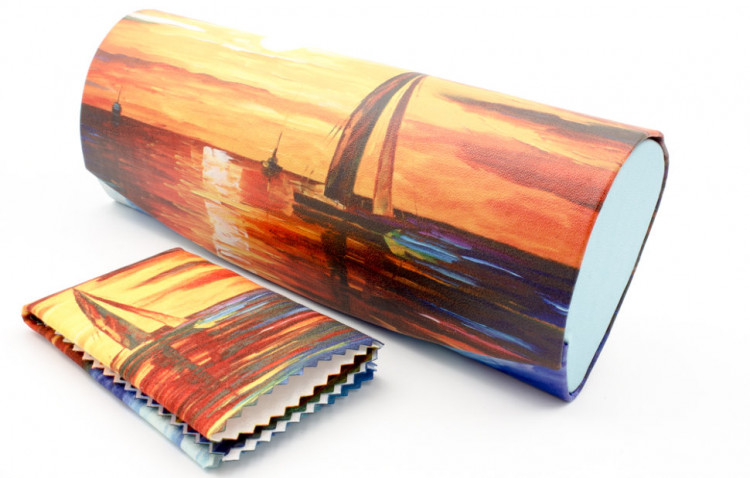 Футляр для очков W-290-12 с рисунком + салфетка