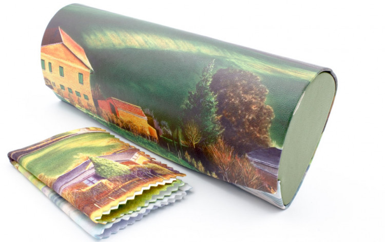 Футляр для очков W-290-14 с рисунком + салфетка