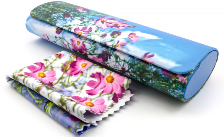 Футляр для очков W-251-142  с рисунком + салфетка