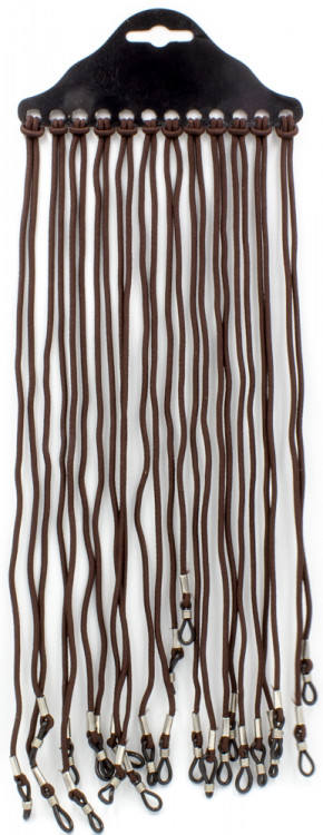 Шнурок-резинка для очков коричневый