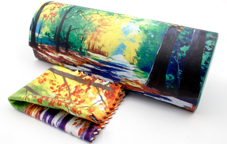 Футляр для очков W-290-40 с рисунком + салфетка