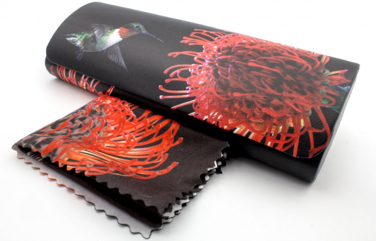 Футляр для очков W-251-119 с рисунком + салфетка